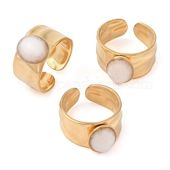 Овальные перстни из натурального белого нефрита RJEW-Z057-12G-07