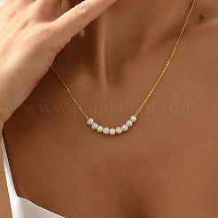 Элегантные ожерелья из натурального пресноводного жемчуга с рисовыми бусинами из металла для женщин XK5960