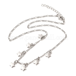 Ожерелья с подвесками в виде звезд из латуни&nbsp;NJEW-B157-14P