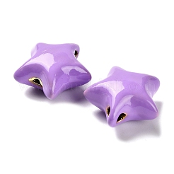 Звездные латунные эмалевые бусины KK-M324-07G