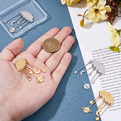 4 шт. подвески из нержавеющей стали 201 двух цветов&nbsp;STAS-FH0002-34