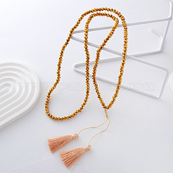 Шикарный европейский американский граненый рондель стеклянный бисер свитер длинные кисточки ожерелья YE6948-1