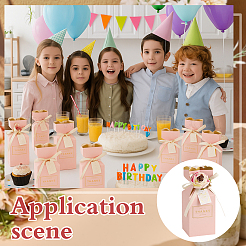 Прямоугольные бумажные коробки для хранения конфет с пластиковым цветком&nbsp;CON-WH0095-173