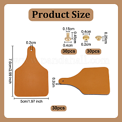 30 шт. бирки из искусственной кожи DIY-OC0014-32