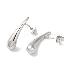 Серьги-гвоздики в виде каплевидной латуни EJEW-P281-01P