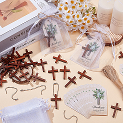 DIY Kreuz Schima Holz Anhänger Herstellung Kits&nbsp;DIY-GO0002-99