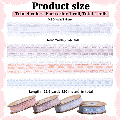 4 рулон двухцветной полиэстеровой кружевной отделки&nbsp;OCOR-GF0004-66