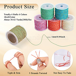 6 рулон хлопкового шнура 6 цветов&nbsp;OCOR-TA0002-41