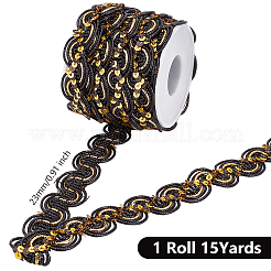 15 ярд блестящей кружевной ленты из полиэстера OCOR-WH0003-033B