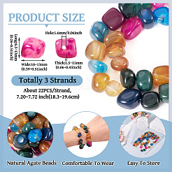 3 нитка натуральный агат бусины нити G-TA0002-72