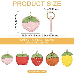 10 шт. 5 подвески из микрофибры и кожи с фруктовой серией&nbsp;FIND-CJ0005-21