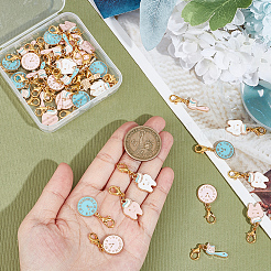 合金エナメルペンダント装飾  カニカン付き  時計/歯/歯ブラシ  ミックスカラー  29~31mm  3スタイル  14個/スタイル  42個/セット&nbsp;HJEW-AB00414