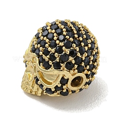 Латунь микропаве черный кубический цирконий&nbsp;ZIRC-P119-14G-02