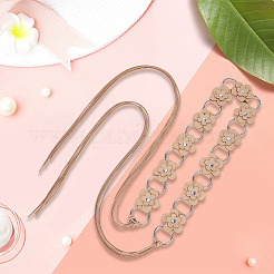 1 шт. искусственная кожа цветок латунное кольцо звено цепи пояса живота цепи для женщин&nbsp;AJEW-CL0001-49A