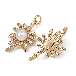 Pendentifs en laiton Shegrace pavés de zirconiums cubiques transparents&nbsp;XGRQ4D026-664G