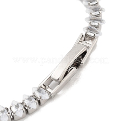 Браслеты из латуни с прозрачным фианитом и звеньями в виде конского глаза&nbsp;BJEW-B094-03A-P