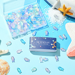 100шт. 5-х цветные стеклянные бусины ручной работы в виде рыбок GLAA-SC0002-80C