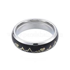 Не тускнеющее кольцо с ритмом сердца&nbsp;RJEW-N043-31P