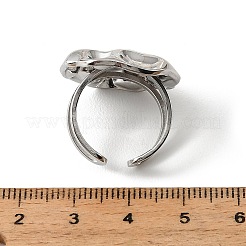 女性用304ステンレススチールカフオープンリング  ナゲット  ステンレス鋼色  17mm&nbsp;RJEW-T037-01P