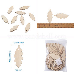 Неокрашенный деревянный большой кулон X-WOOD-TA0002-20