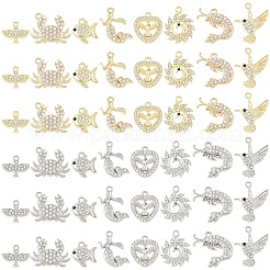 32 stücke 8 stile legierung strass anhänger&nbsp;FIND-YW0011-53KCG