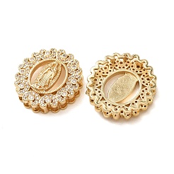 Ciondoli connettore in ottone con micro pavé di zirconi chiari&nbsp;CU-CBA4579-24G