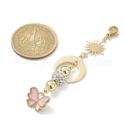 Подвесные украшения из сплава эмали в виде бабочки HJEW-JM01026