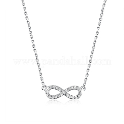 Комплекты из ожерелья и браслетов с подвеской в виде бесконечности из стерлингового серебра с микропаве из прозрачных кубических цирконий OV1057-3