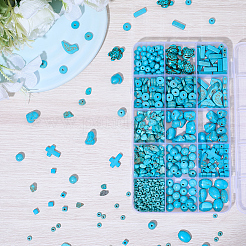 734шт 12 стиля окрашенные синтетические бирюзовые бусины&nbsp;TURQ-BM0001-02