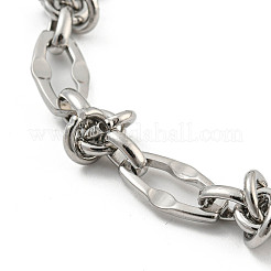 Не тускнеющие браслеты из овальных звеньев из нержавеющей стали 304 для мужчин и женщин BJEW-D042-18P