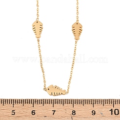 Женские цепочки-цепочки из нержавеющей стали 304 в форме рыбьей кости&nbsp;NJEW-A064-04G