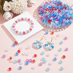 500шт 5 цвета прозрачные акриловые европейские бусины TACR-AR0001-21