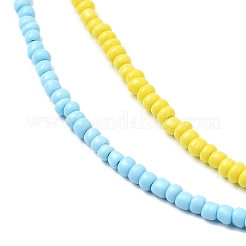 2шт 2 цвета набор ожерелья из стеклянного бисера NJEW-FZ00029