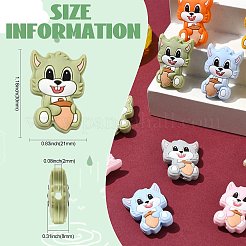 16шт 8 цвета силиконовые фокусные бусины&nbsp;SIL-CJ0001-79