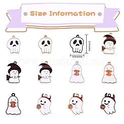 24шт 12 стиля хэллоуин тема сплава эмаль подвески ENAM-SZ0002-12