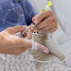 6 спица для вязания из бамбука с бисером и 6 набора эмалевых маркеров для петель из сплава кошек&nbsp;DIY-DR00013