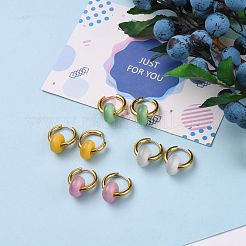 Серьги-кольца Huggie Hoop из нержавеющей стали 304 с вакуумным покрытием PVD EJEW-JE04381