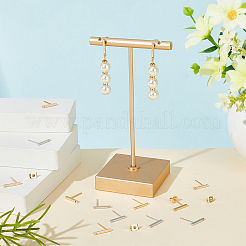 20 шт. 2 стиля латунных прямоугольных сережек-гвоздиков&nbsp;KK-BC0012-25