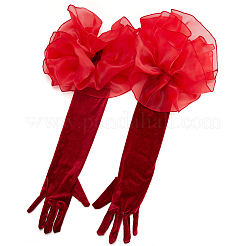 Бархатные перчатки с длинными пальцами&nbsp;AJEW-WH20067-005A