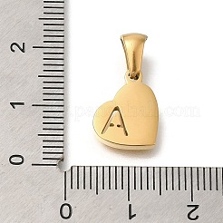 26 шт. подвеска в форме сердца из нержавеющей стали 304 с буквами a~z и хрустальными стразами STAS-Z103-01G-M