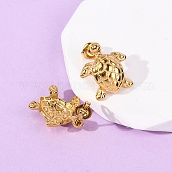 Серьги-гвоздики в форме черепахи из нержавеющей стали 304&nbsp;EJEW-Z135-02G-02