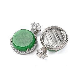 Окрашенный натуральный бирманский нефрит цветы плоские круглые подвески&nbsp;KK-Q050-01A