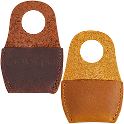 2 шт. 2-цветная защита большого пальца из коровьей кожи для резьбы по дереву&nbsp;AJEW-CL0001-53