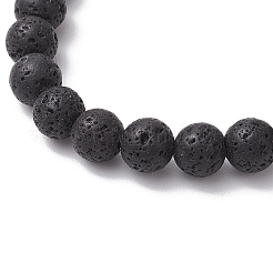 Браслеты из натуральных жемчужин из лавы и ракушек BJEW-JB11826-02