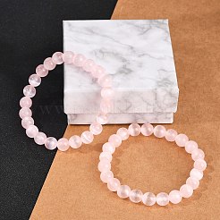Браслеты из круглых бусин из окрашенного натурального селенита для женщин G-U005-02L