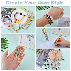 89шт набор силиконовых бусин с красочным рисунком SIL-SZ0002-54C