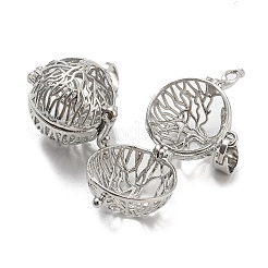 Латунные полые круглые подвески&nbsp;KK-P238-06P