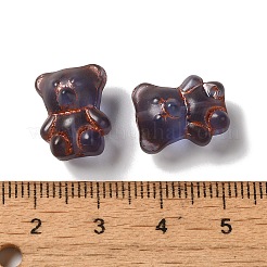 透明なランプワークビーズ  クマ  ダークスレートブルー  15x12x9mm  穴：1mm  約57~62個/100g&nbsp;LAMP-P065-06A-04