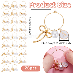 26 шт. круглые стеклянные подвески для бокалов вина HJEW-OC00212