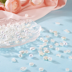 500шт 10 стиля abs пластиковые бусины с имитацией жемчуга KY-BY0001-02